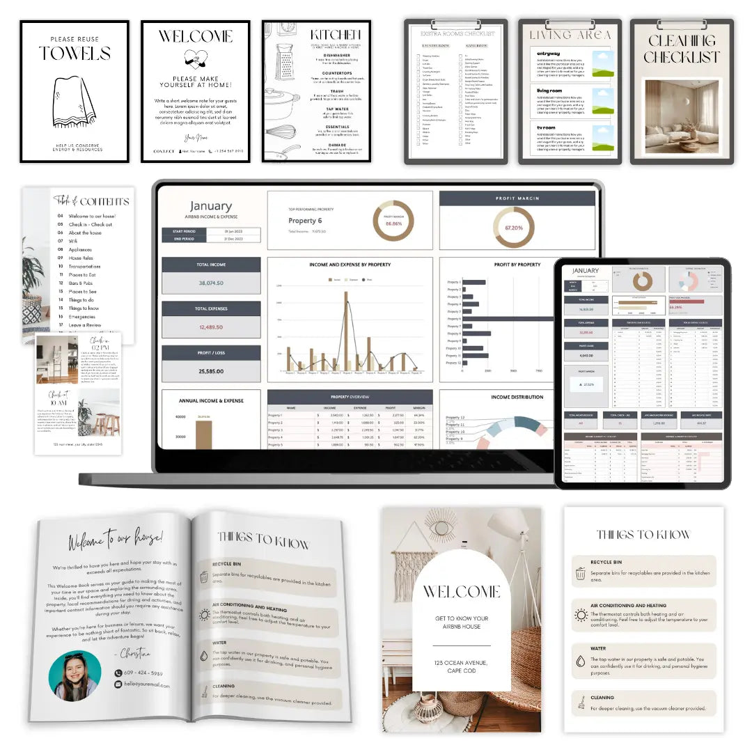 The Professional Host Bundle: Templates & Finance Spreadsheet