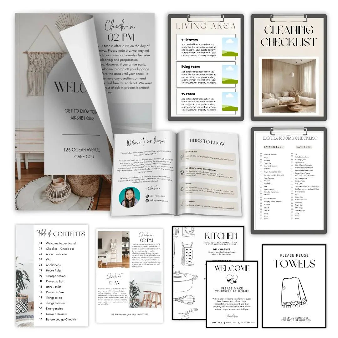 The Essential Host Bundle: Welcome Book, Checklists & Signs
